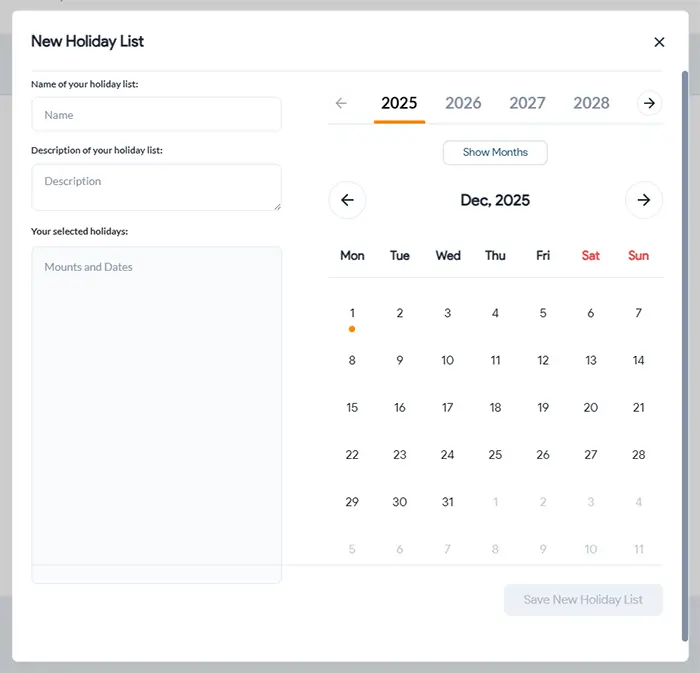Screenshot of custom Holiday Call Routing from the Global Call Forwarding dashboard.