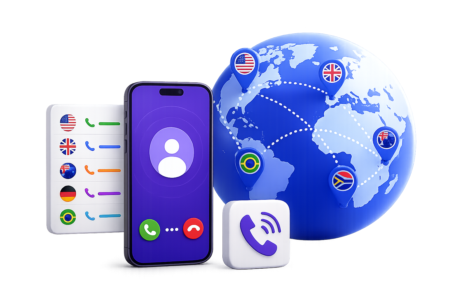 illustration showing local caller IDs for outbound calling