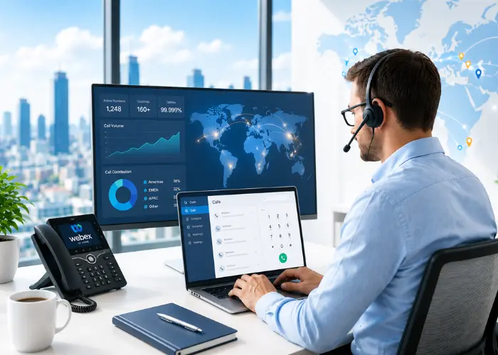 Illustration of bringing your own carrier with Webex