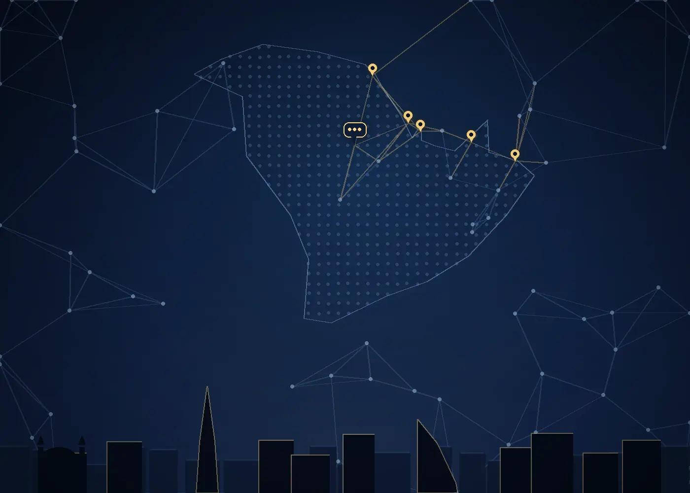 An illustration of global customer support across GCC countries
