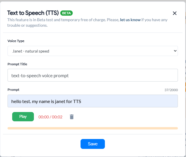 TTS play and save