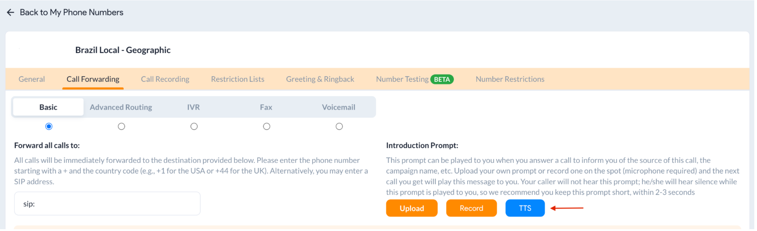 TTS button for Introduction Prompts