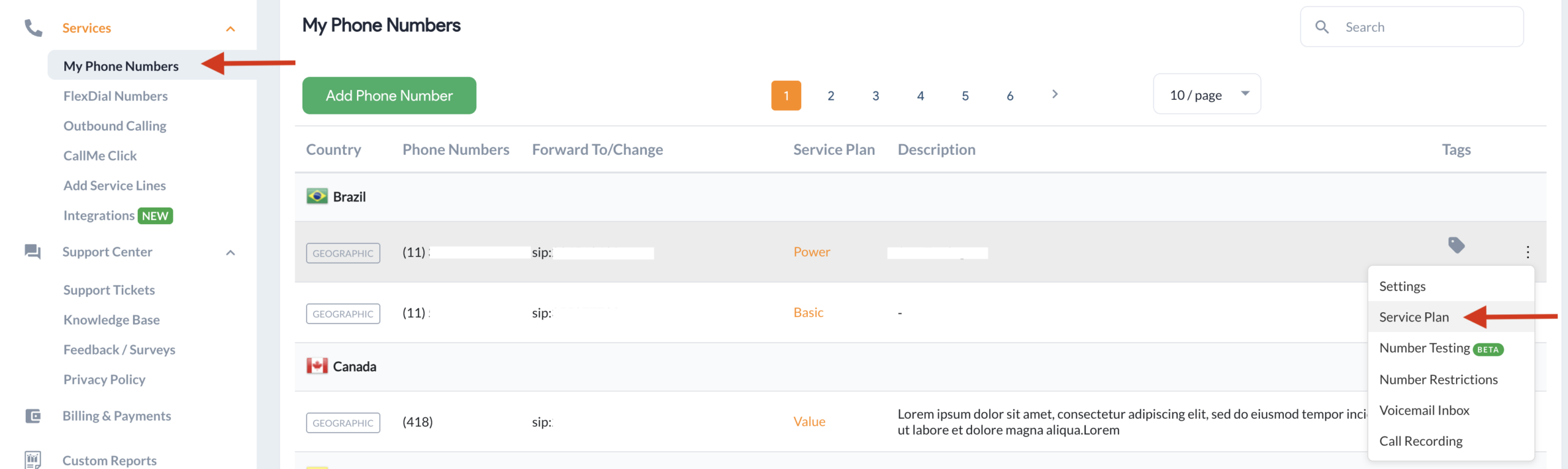 service-plan-settings